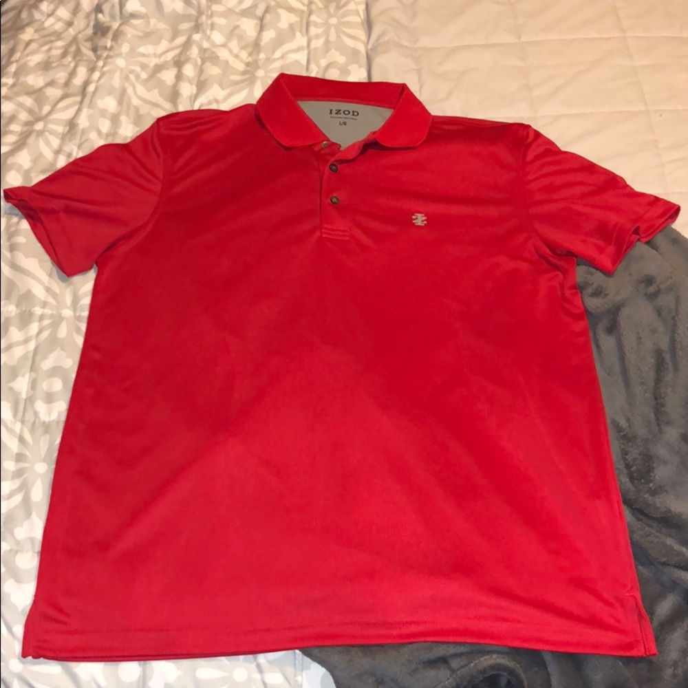 Red Izod polo